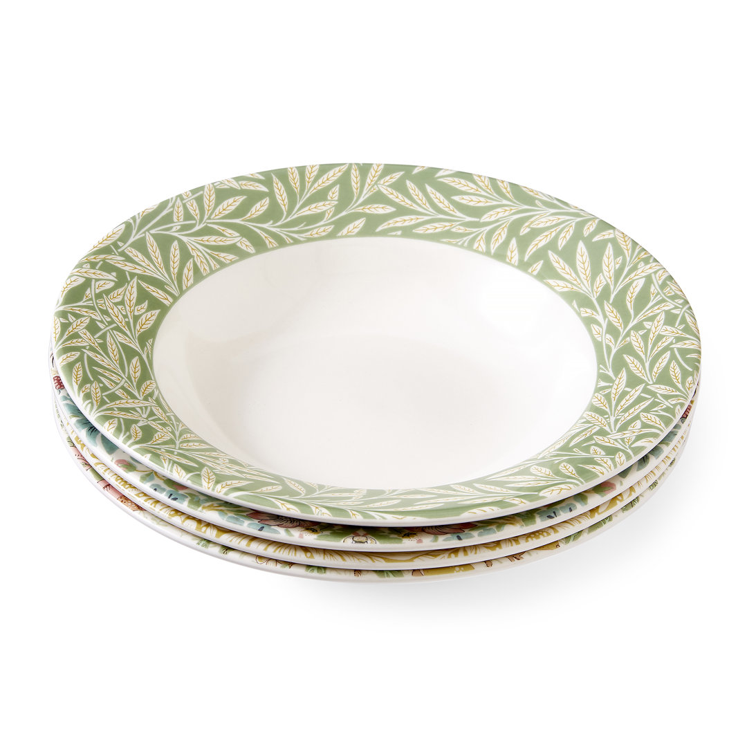 The Original Morris & Co. Spode 10.5" Bistro Pasta Bowls Green;Yellow;Orange
